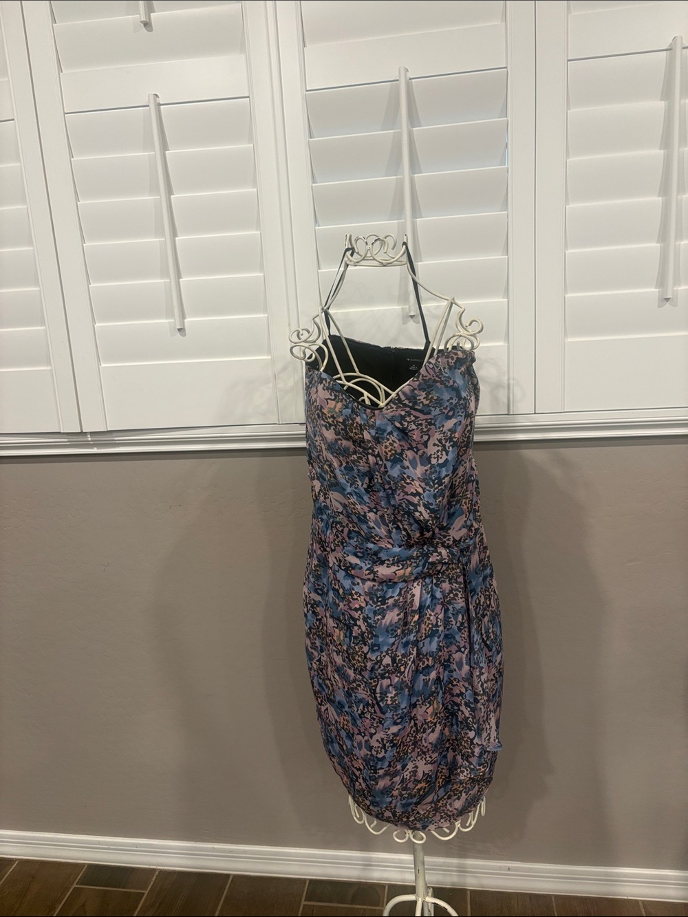 Strapless Pink & Blue Floral Wrap-Style Dress